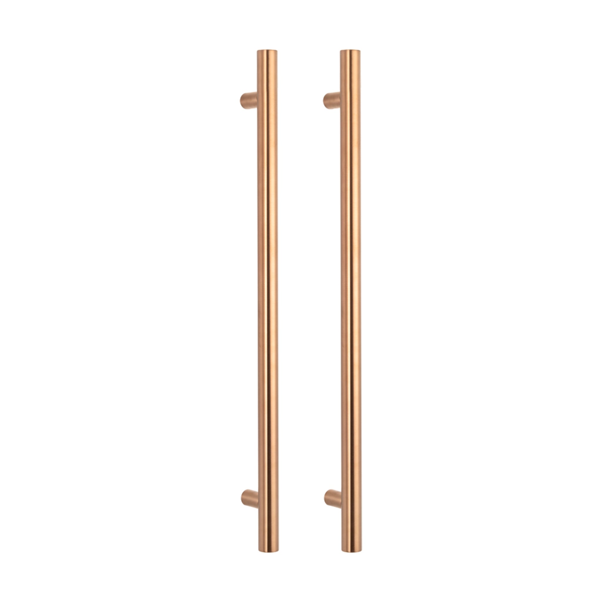RADIANT HEATING NON-HEATED VERTICAL SINGLE TOWEL RAIL BRUSHED COPPER 950MM