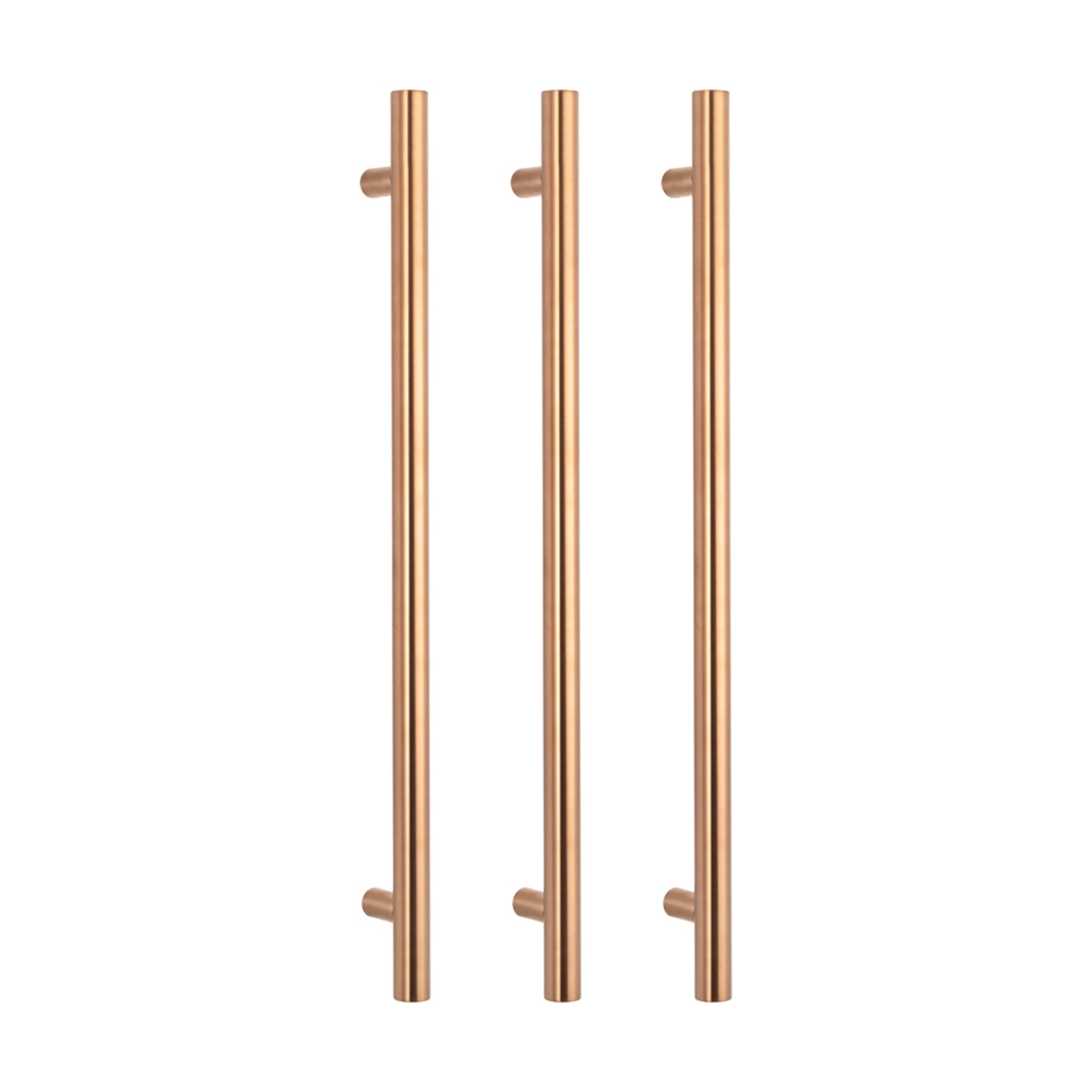 RADIANT HEATING NON-HEATED VERTICAL SINGLE TOWEL RAIL BRUSHED COPPER 950MM