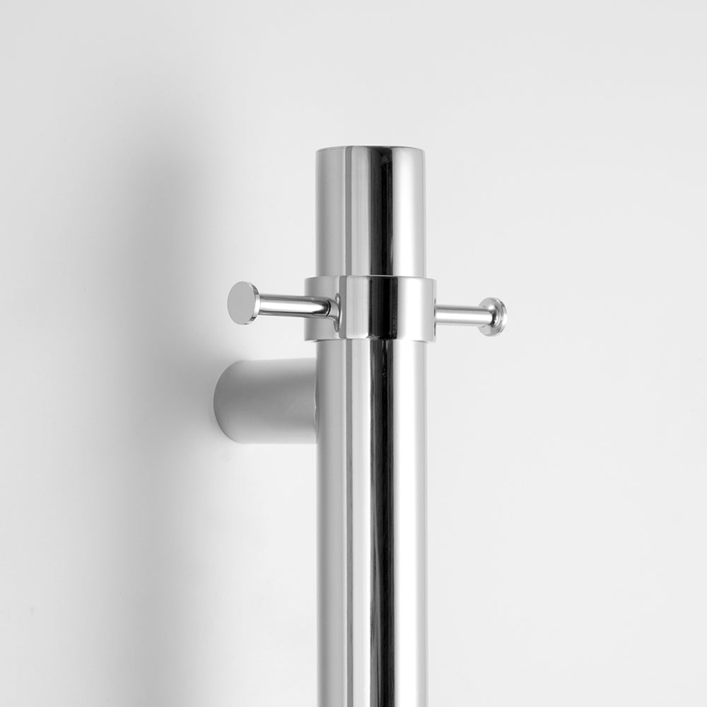 RADIANT HEATING NON-HEATED VERTICAL SINGLE TOWEL RAIL MIRROR POLISHED 950MM