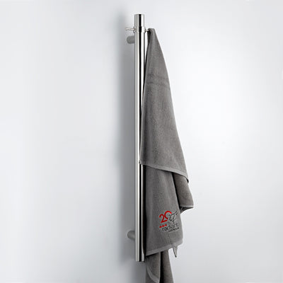 RADIANT HEATING NON-HEATED VERTICAL SINGLE TOWEL RAIL MIRROR POLISHED 950MM