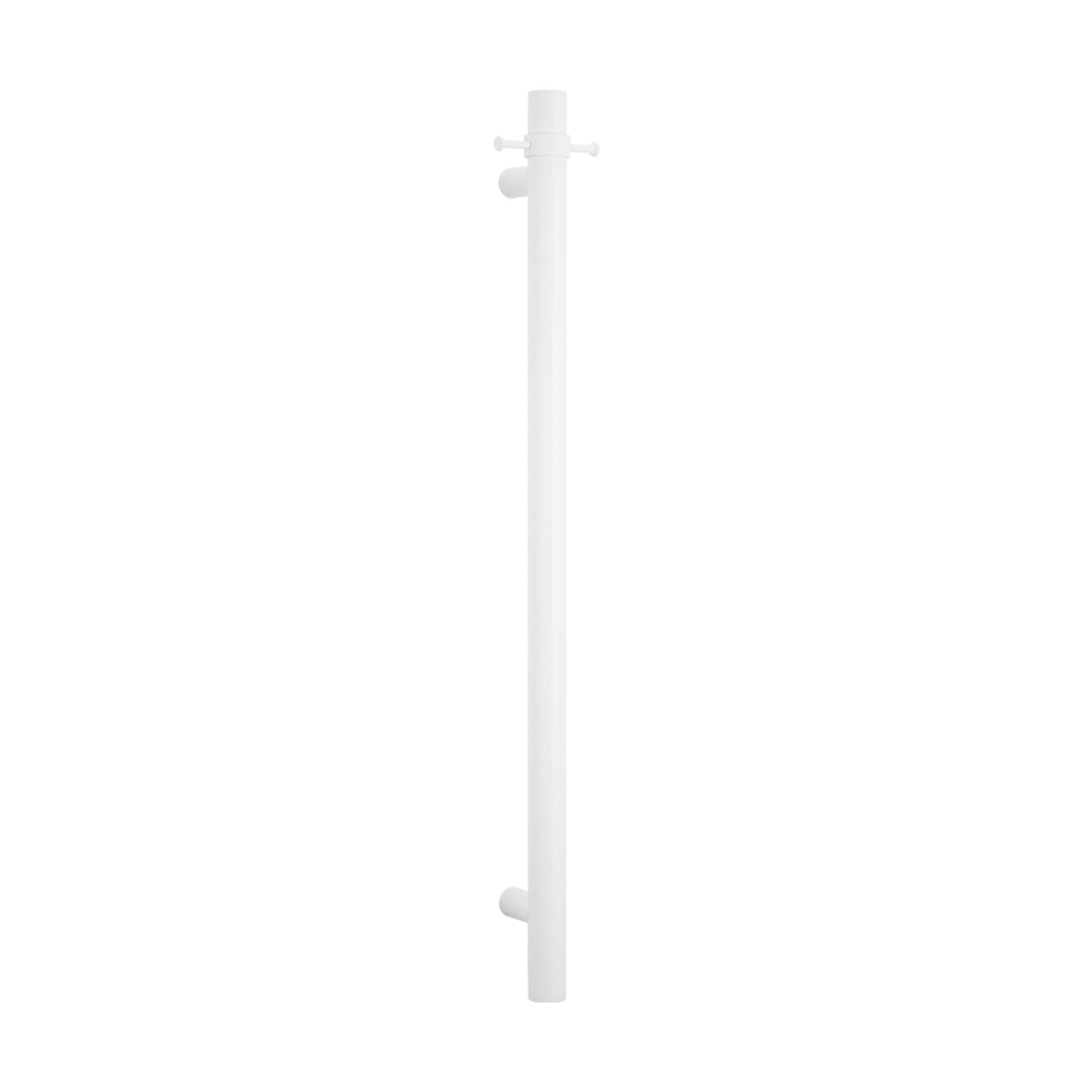 RADIANT HEATING NON-HEATED VERTICAL SINGLE TOWEL RAIL MATTE WHITE 950MM