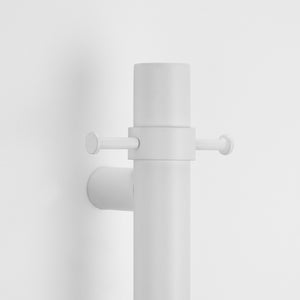 RADIANT HEATING NON-HEATED VERTICAL SINGLE TOWEL RAIL MATTE WHITE 950MM