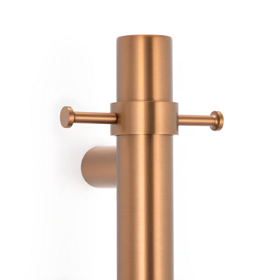 RADIANT HEATING NON-HEATED VERTICAL SINGLE TOWEL RAIL BRUSHED BRONZE 950MM
