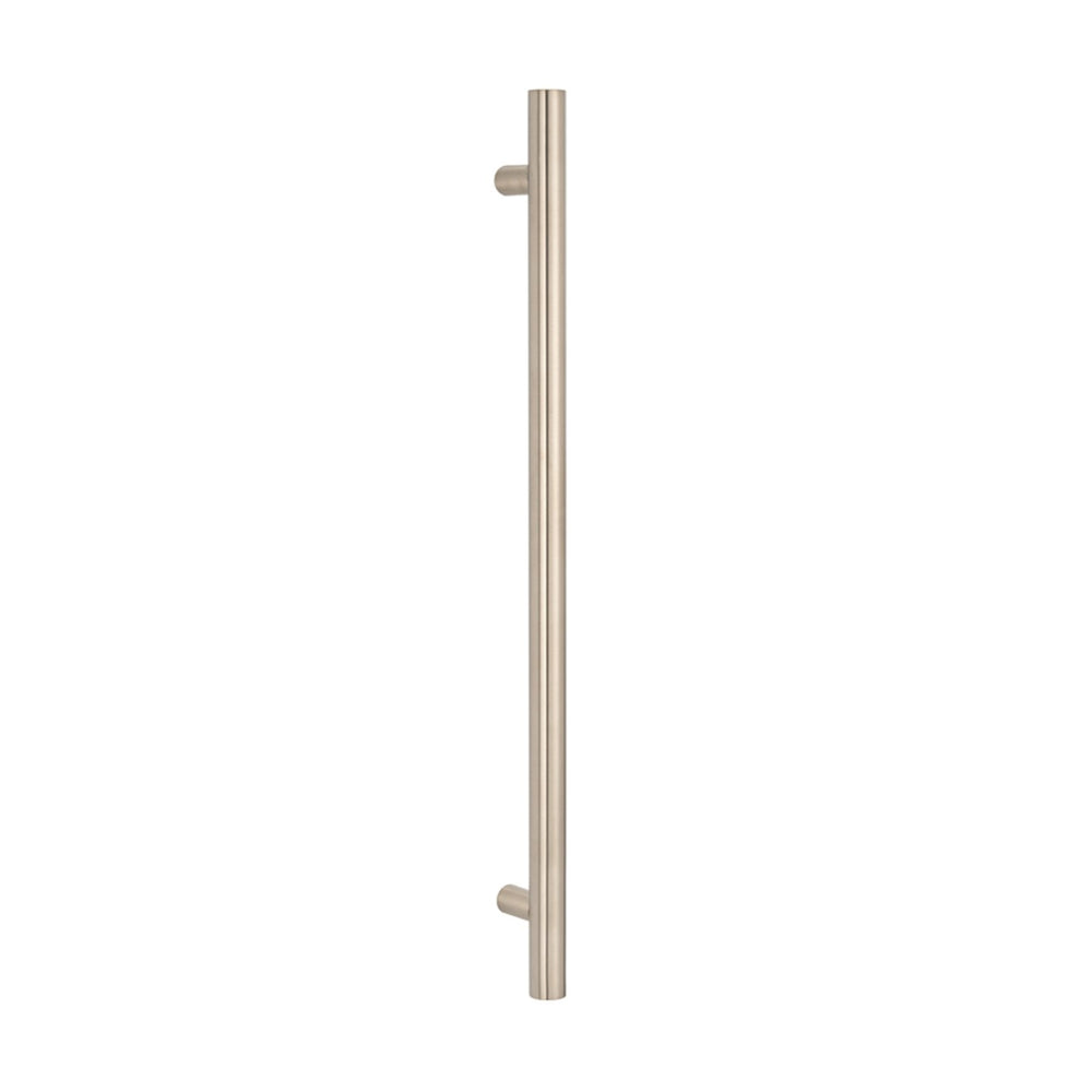 RADIANT HEATING NON-HEATED VERTICAL SINGLE TOWEL RAIL BRUSHED NICKEL 950MM
