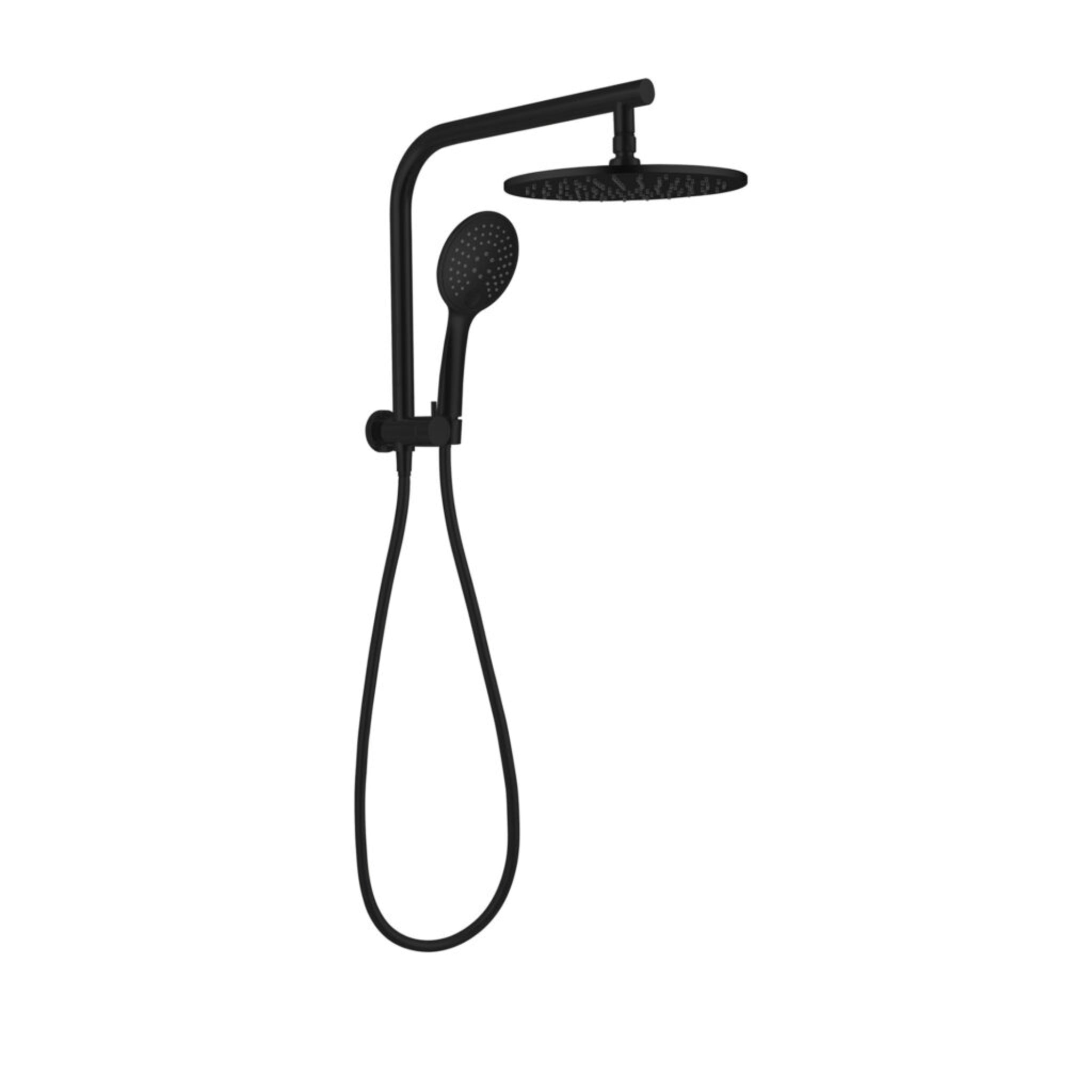 NERO MECCA 2 IN 1 TWIN SHOWER 343MM MATTE BLACK