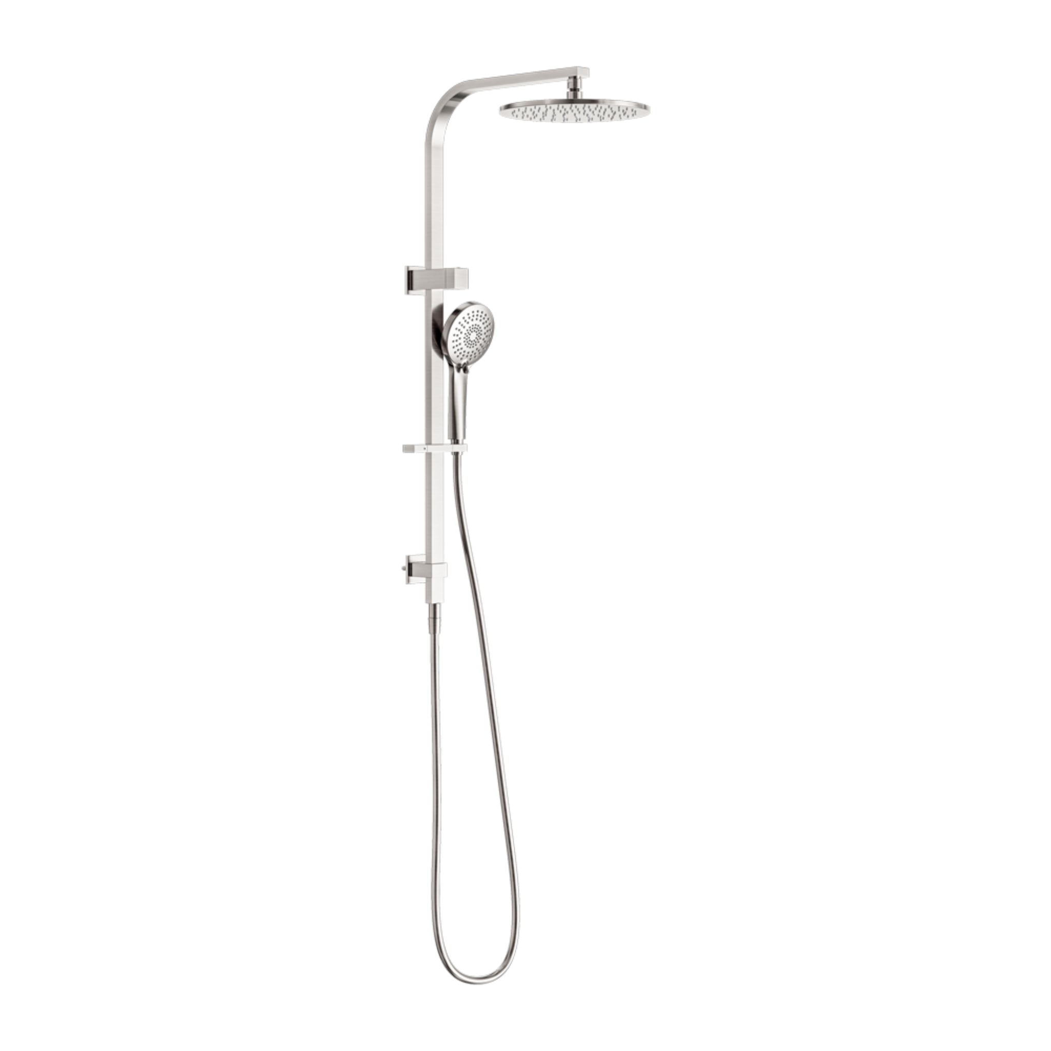 NERO BIANCA TWIN SHOWER 832MM BRUSHED NICKEL