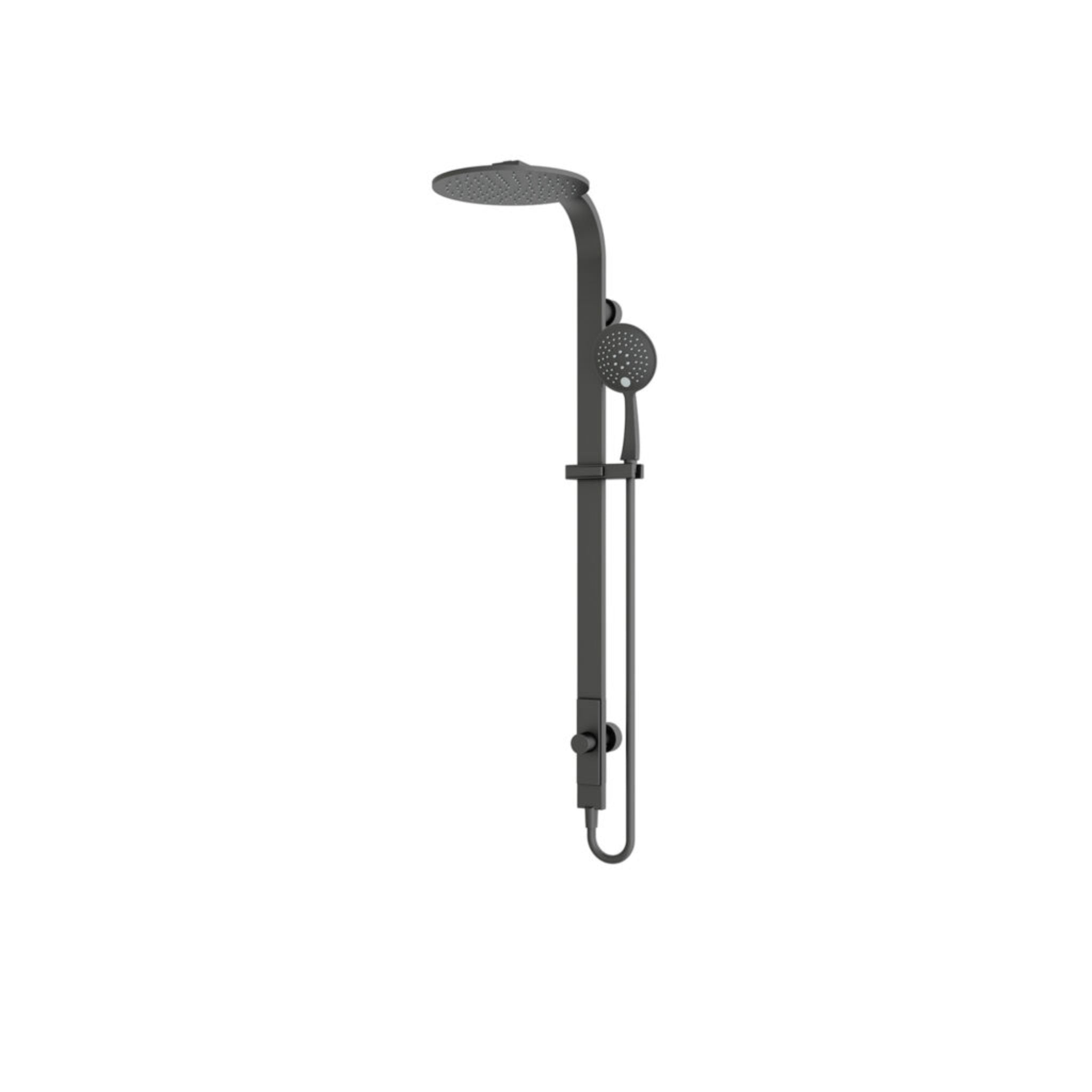 NERO ASTRA RAIN ROUND TWIN SHOWER WITH SINGLE HOSE MATTE BLACK