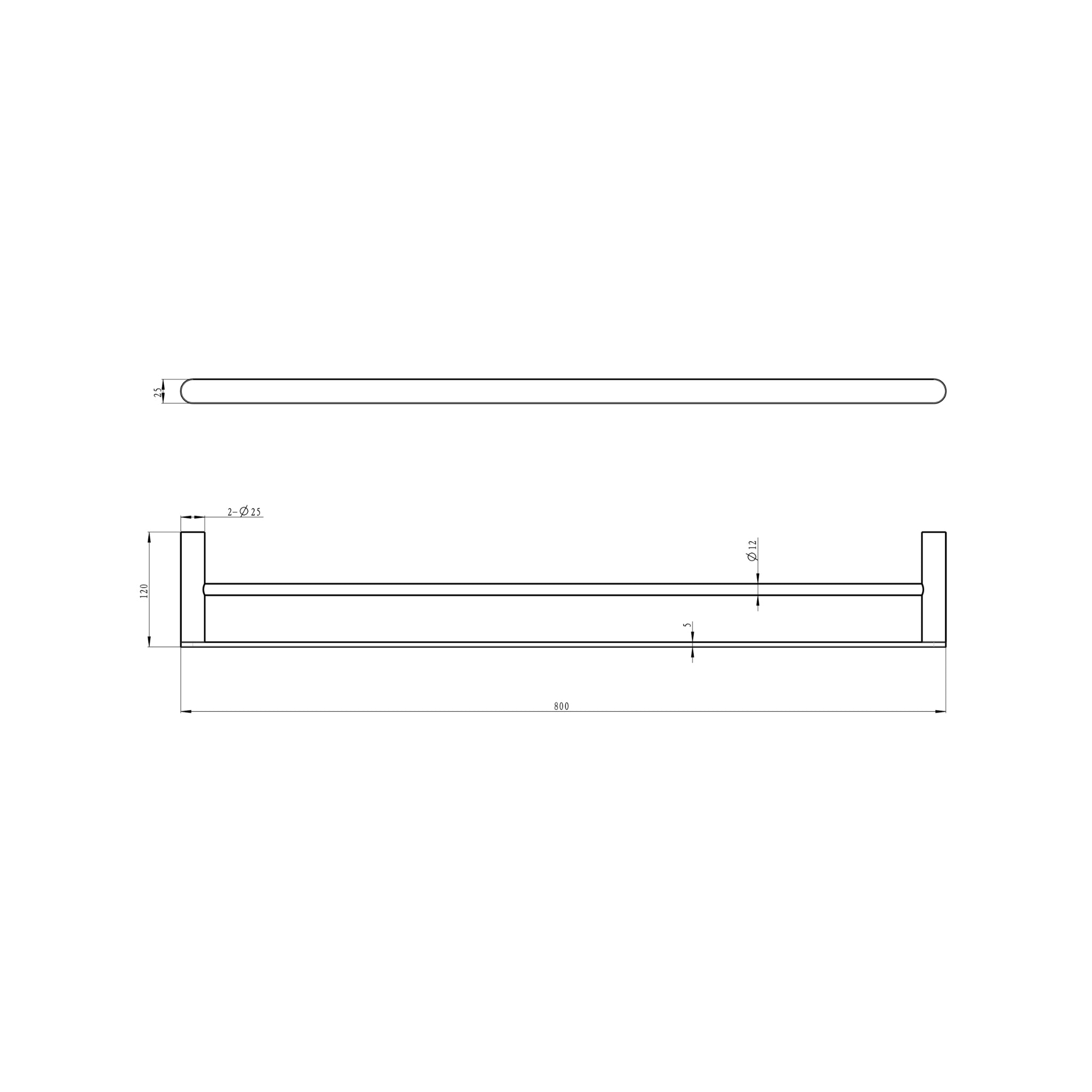 LINSOL CIRCLE DOUBLE TOWEL RAIL GUN METAL (AVAILABLE IN 600MM AND 800MM)