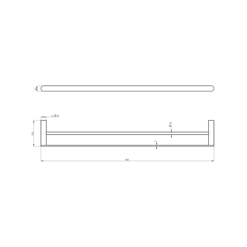 LINSOL CIRCLE DOUBLE TOWEL RAIL GUN METAL (AVAILABLE IN 600MM AND 800MM)