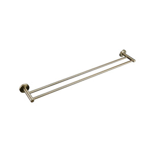 LINSOL LUX S2 NON HEATED DOUBLE TOWEL RAIL 800MM BRUSHED BRASS