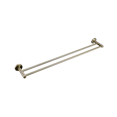 LINSOL LUX S2 LEAD FREE NON HEATED DOUBLE TOWEL RAIL 800MM BRUSHED BRASS