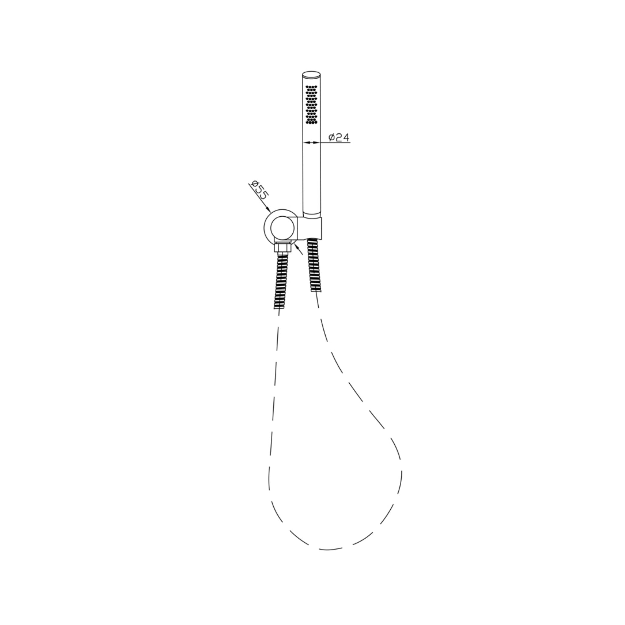 LINSOL MICO HAND SHOWER WITH WALL BRACKET MATTE BLACK