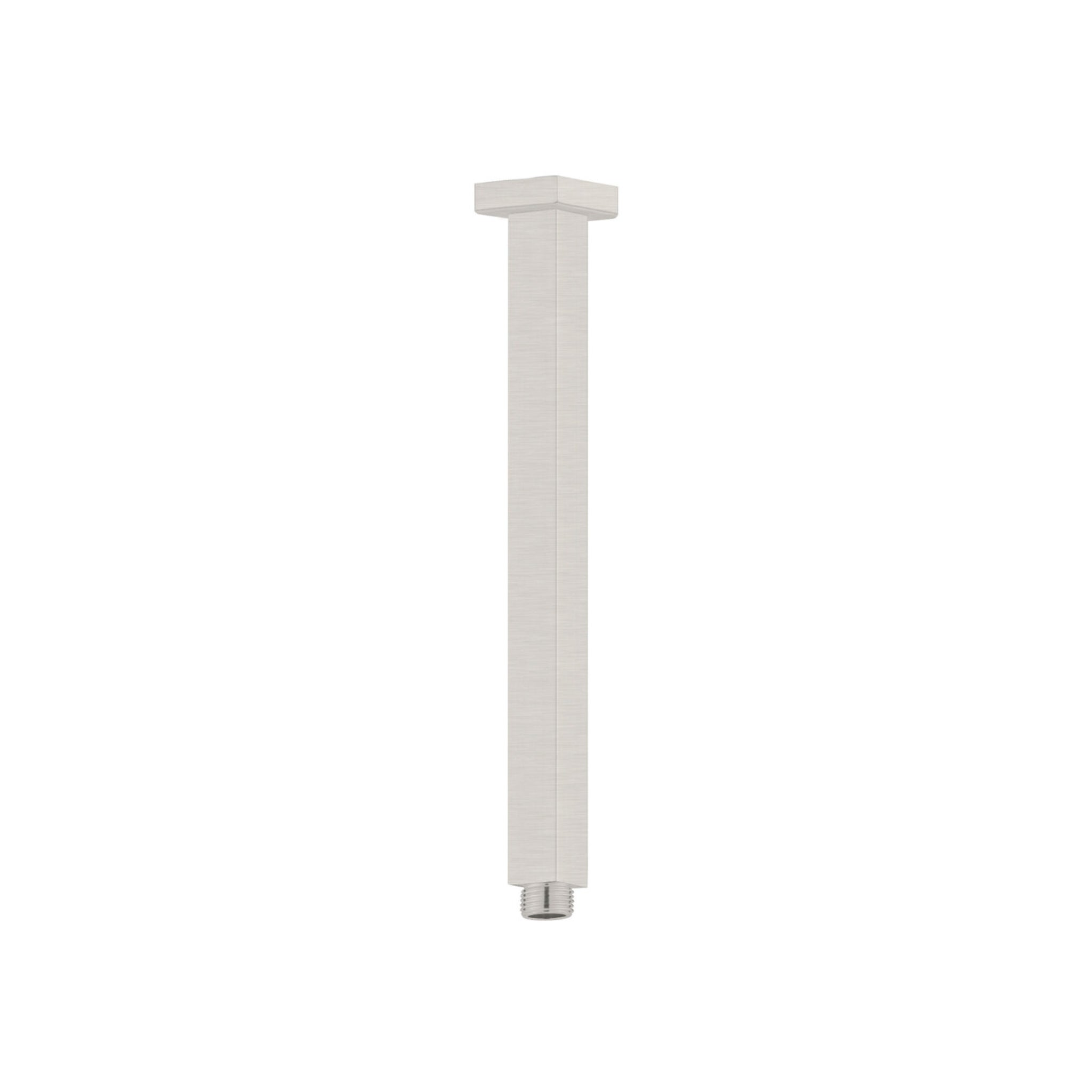 NERO SQUARE CEILING SHOWER ARM 300MM BRUSHED NICKEL