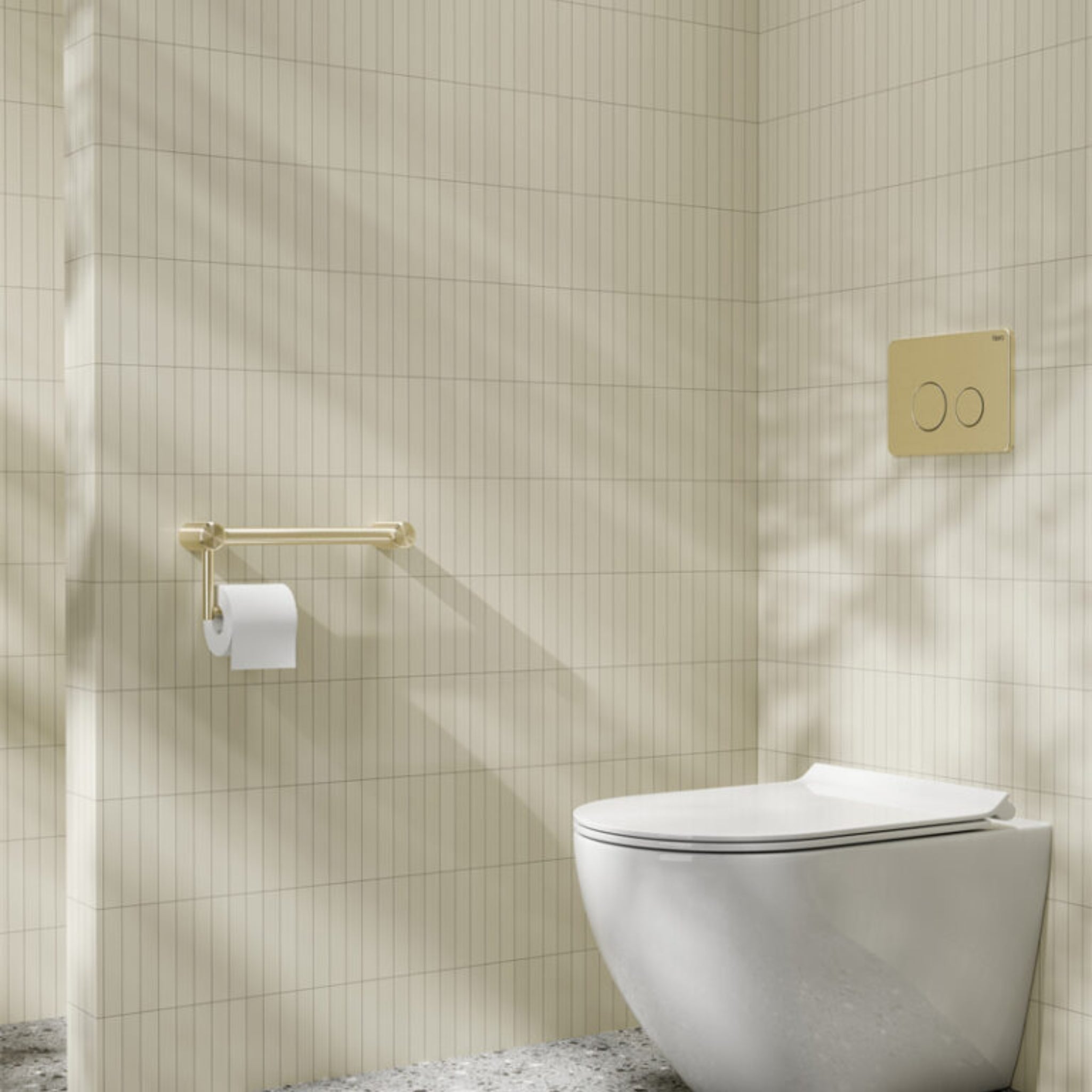 NERO MECCA CARE TOILET ROLL RAIL BRUSHED GOLD (AVAILABLE IN 300MM AND 450MM)