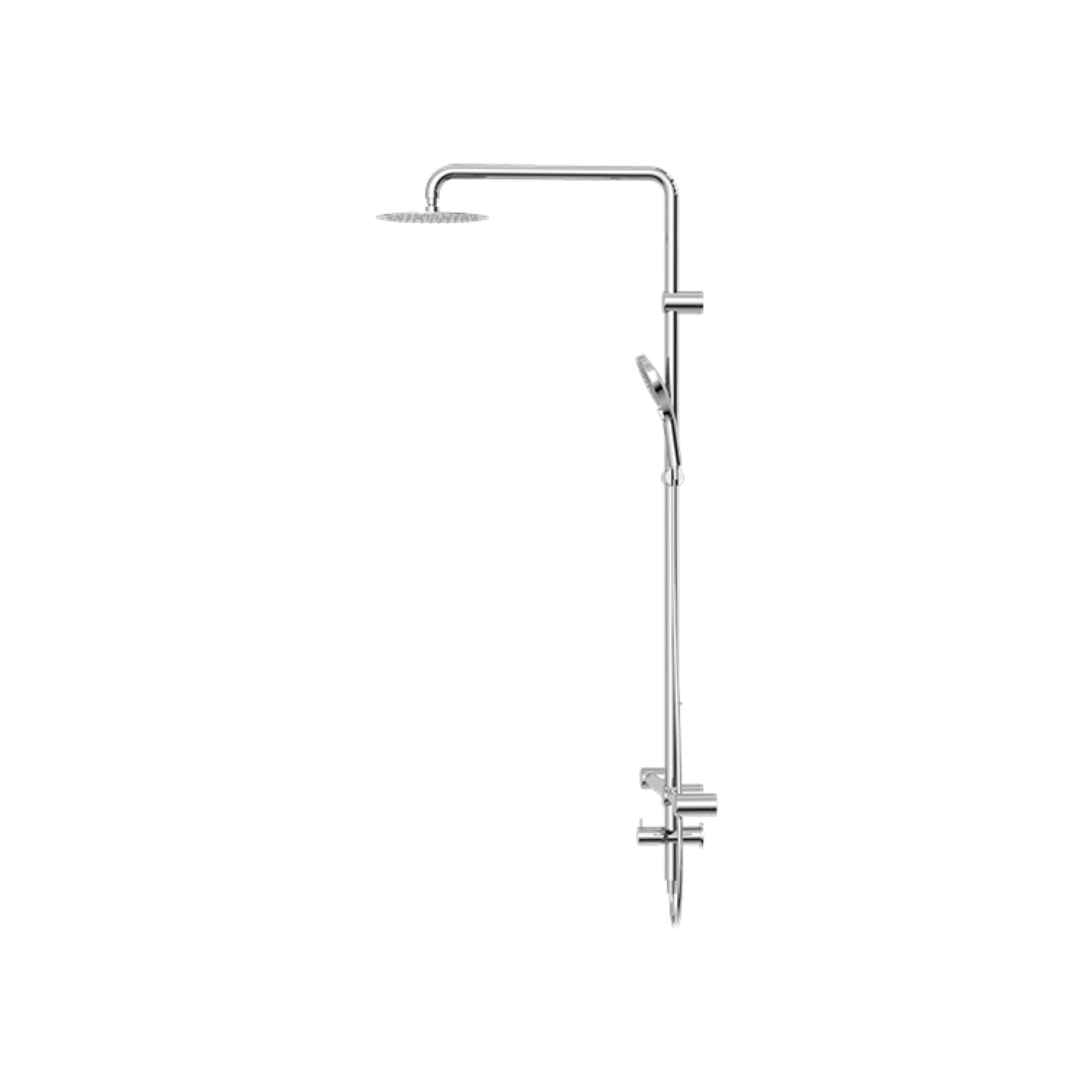 NERO MECCA CARE 32MM T BAR GRAB RAIL TWIN SHOWER SET 1100MM CHROME