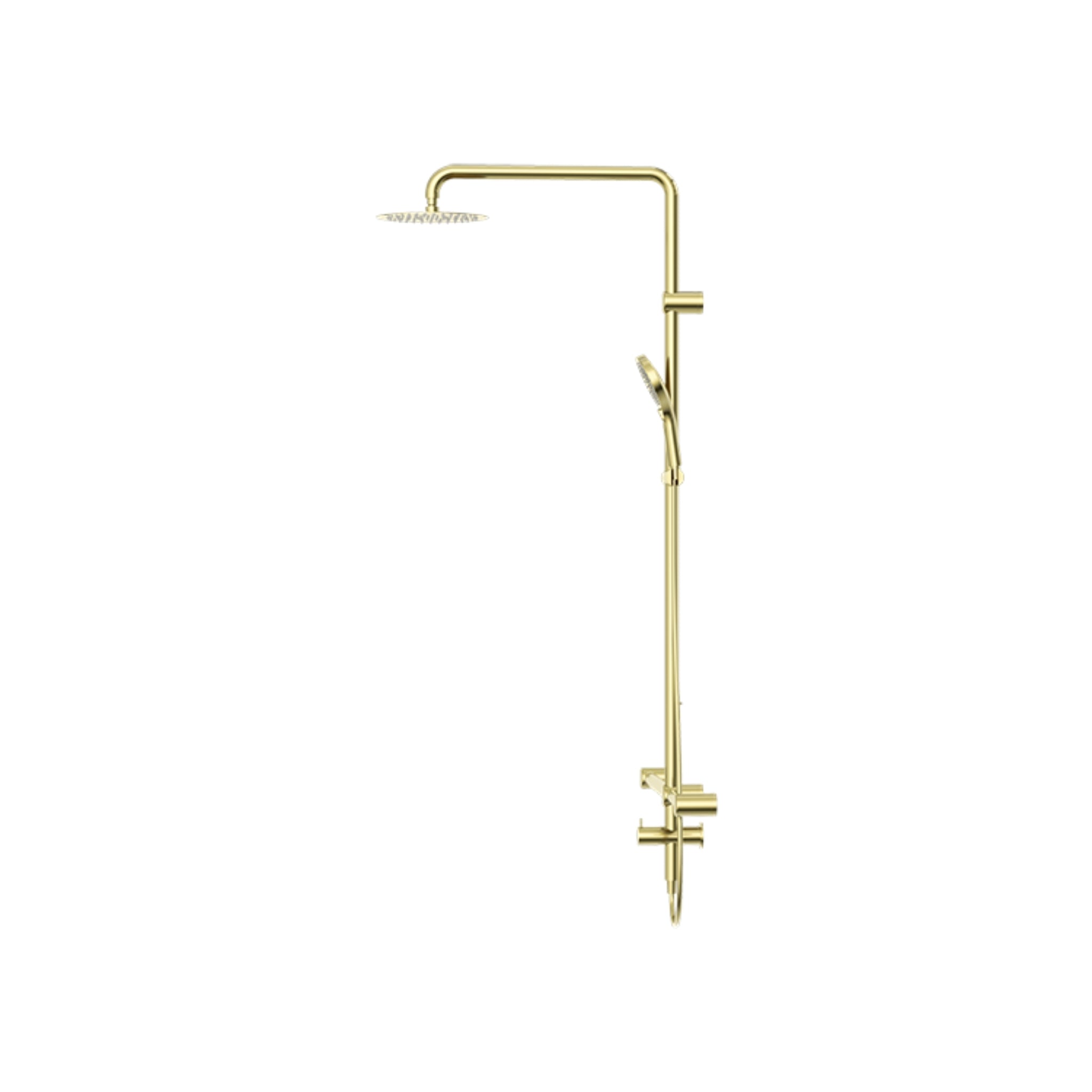 NERO MECCA CARE 32MM T BAR GRAB RAIL TWIN SHOWER SET 1100MM BRUSHED GOLD