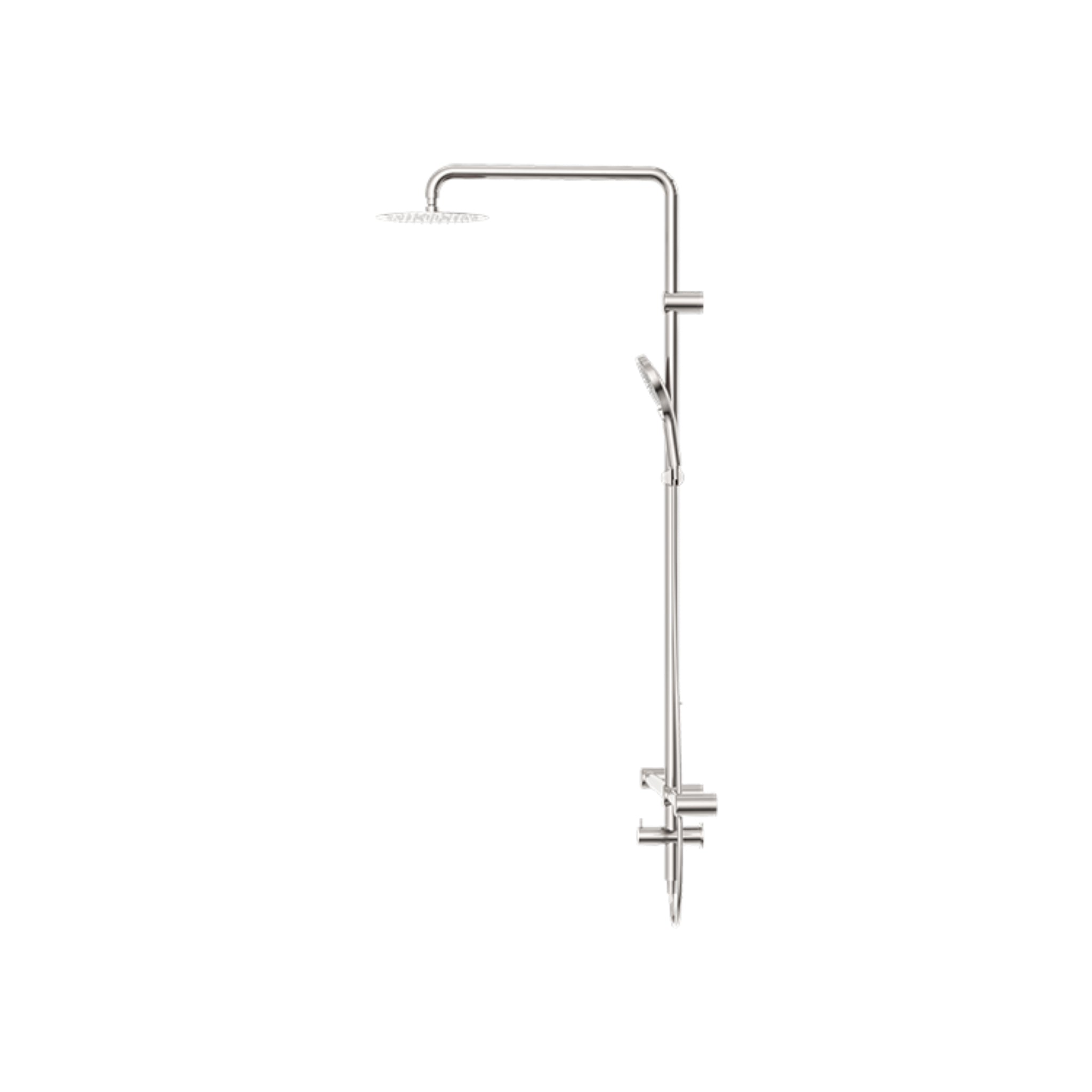 NERO MECCA CARE 32MM T BAR GRAB RAIL TWIN SHOWER SET 1100MM BRUSHED NICKEL