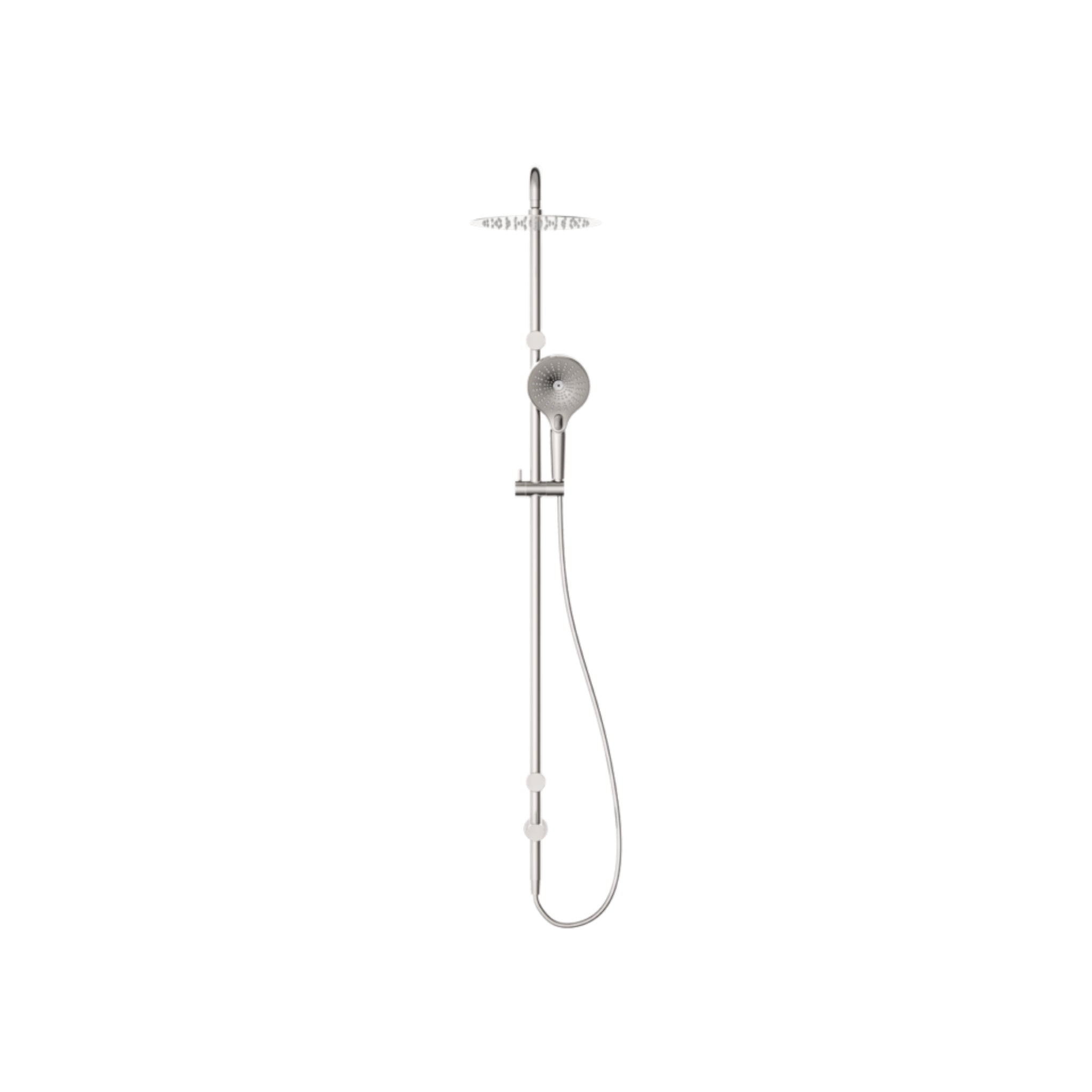 NERO MECCA CARE GRAB RAIL TWIN SHOWER SET 900MM BRUSHED NICKEL