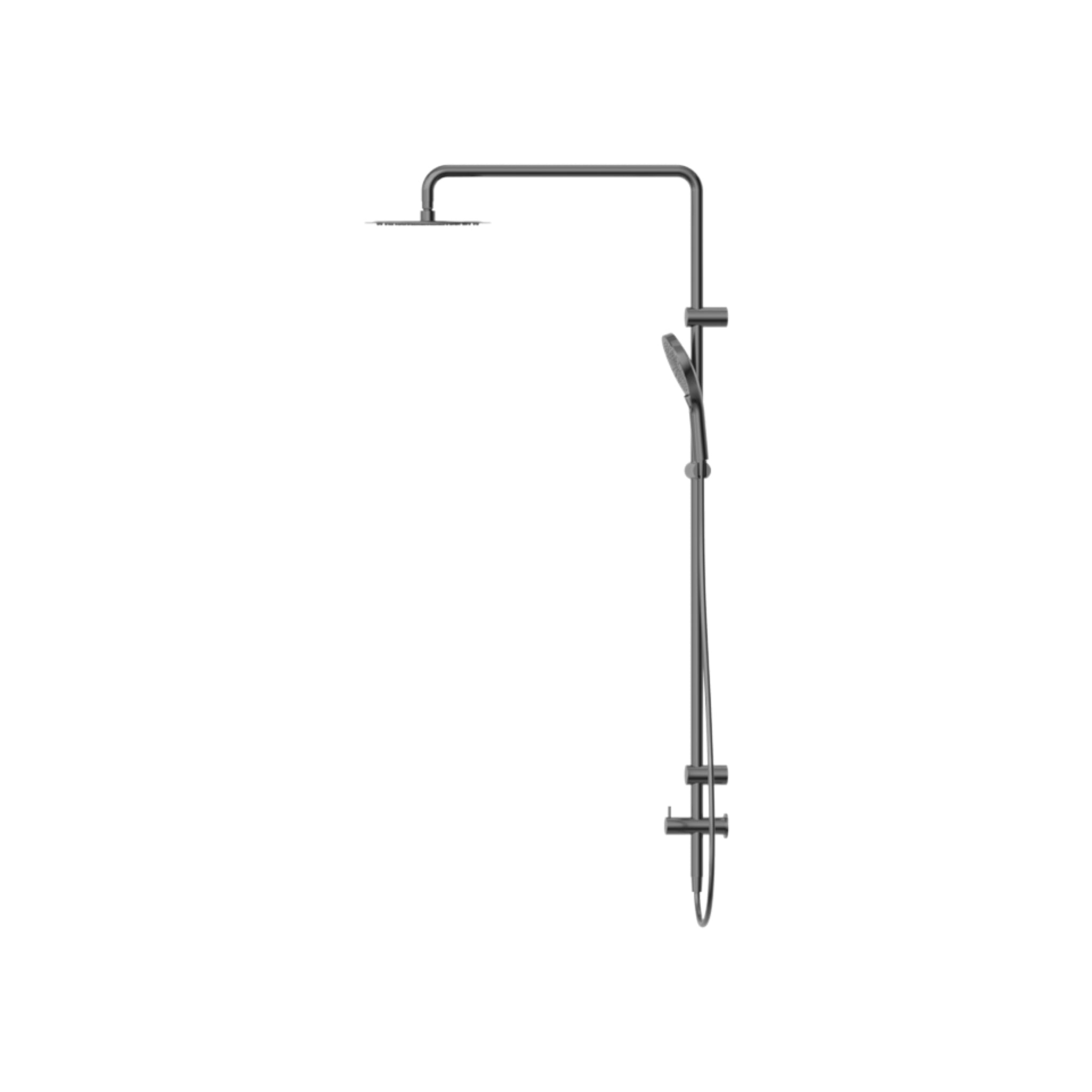 NERO MECCA CARE GRAB RAIL TWIN SHOWER SET 900MM GUN METAL