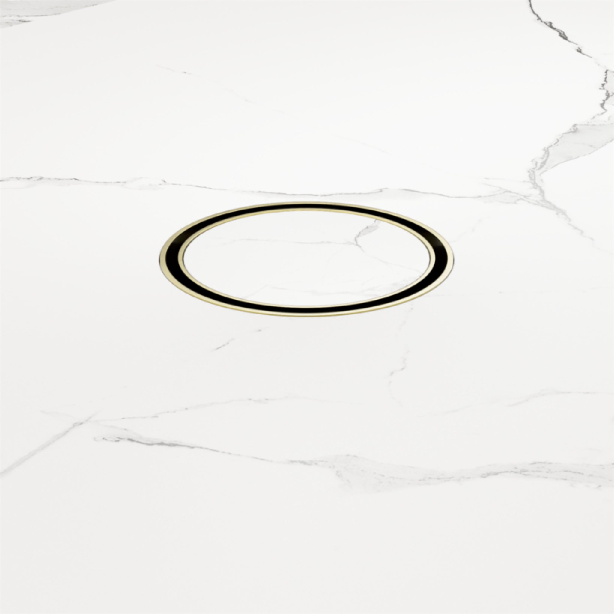 NERO TILE INSERT FLOOR WASTE ROUND BRUSHED GOLD 100MM