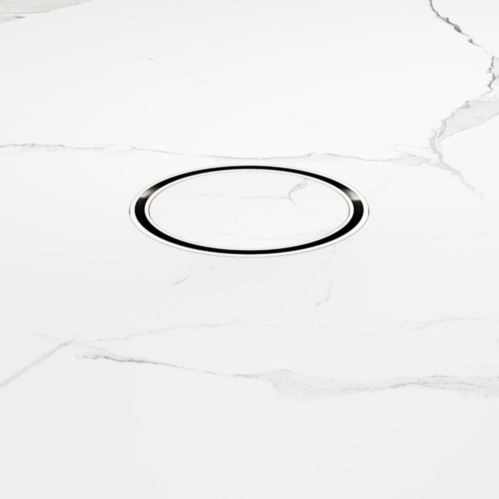 NERO TILE INSERT FLOOR WASTE ROUND CHROME 100MM