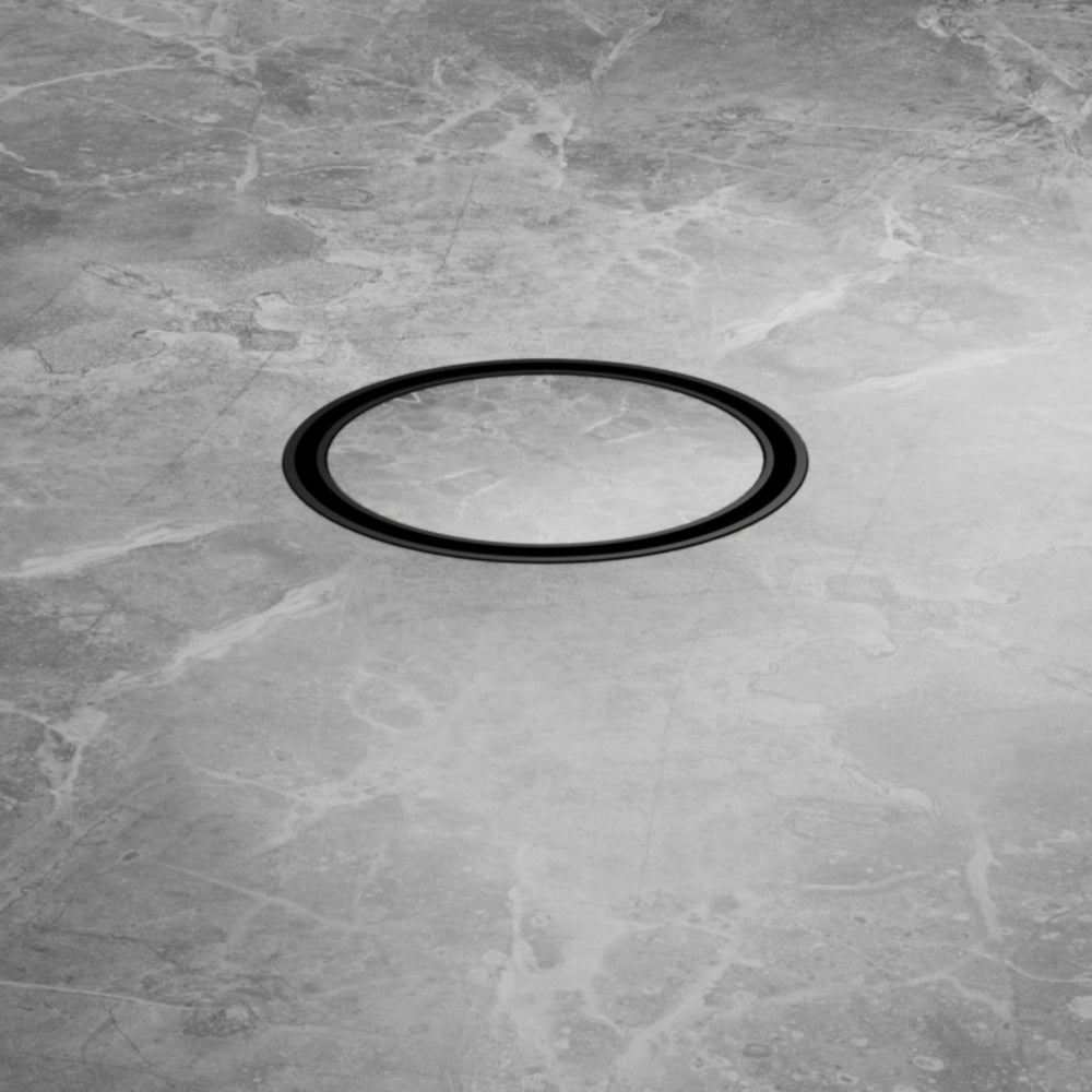 NERO TILE INSERT FLOOR WASTE ROUND MATTE BLACK 100MM
