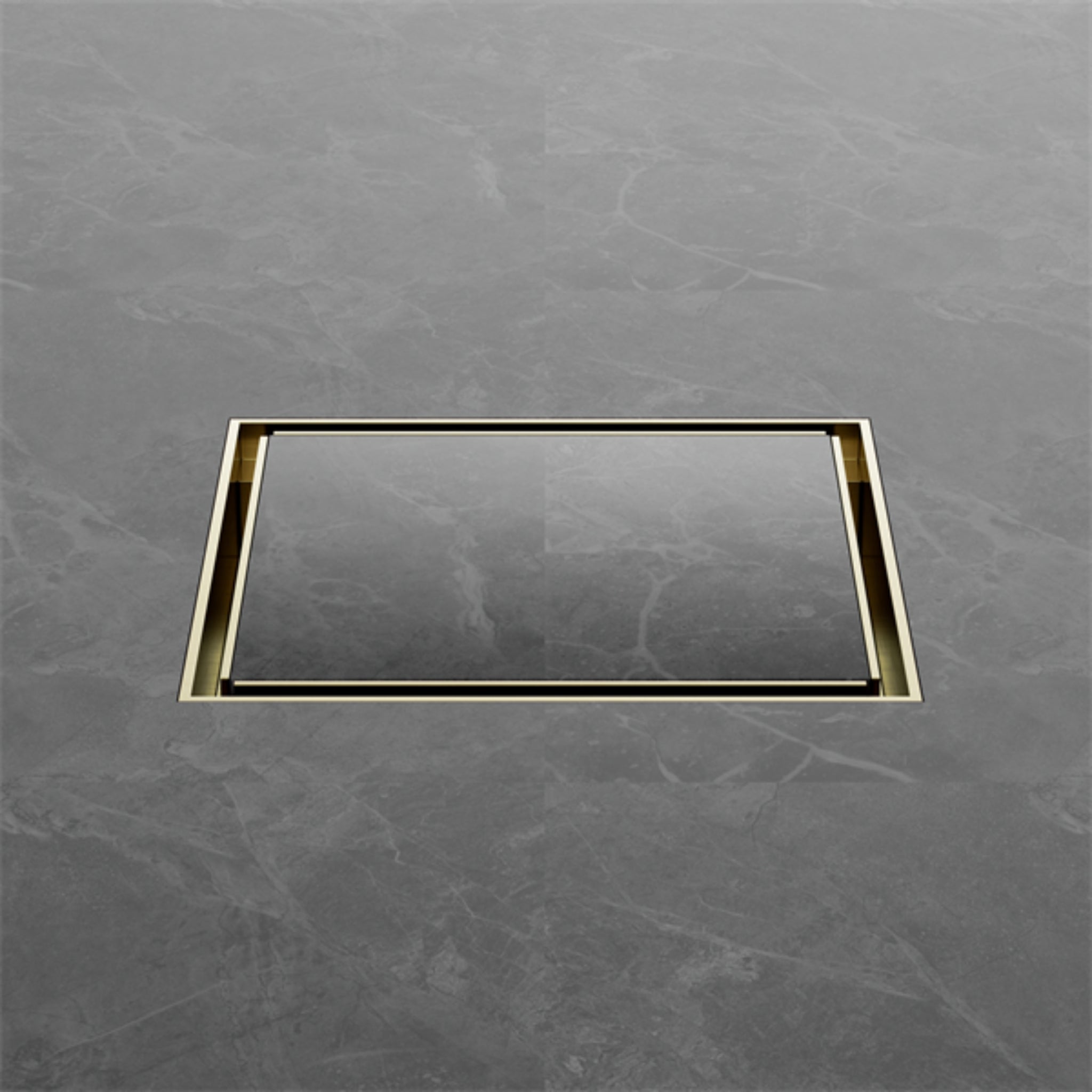 NERO SQUARE TILE INSERT FLOOR WASTE BRUSHED GOLD 130MM