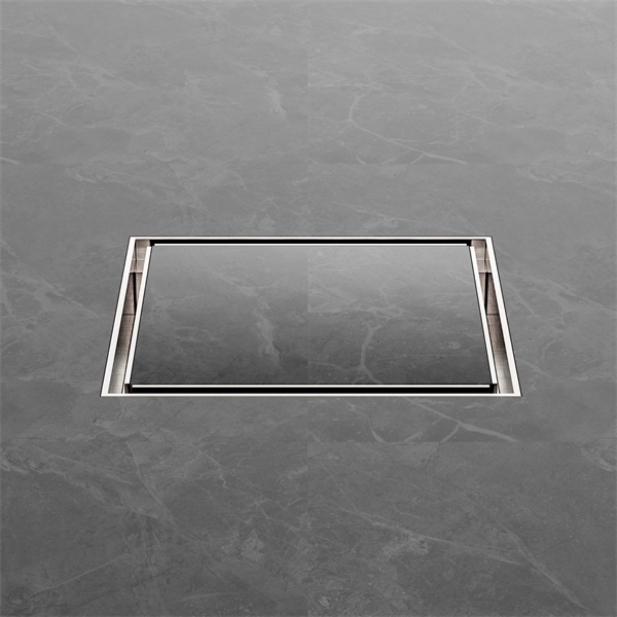 NERO SQUARE TILE INSERT FLOOR WASTE BRUSHED NICKEL 130MM