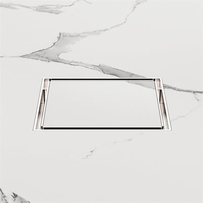 NERO TILE INSERT FLOOR WASTE 100MM BRUSHED NICKEL