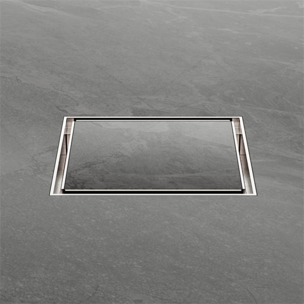 NERO TILE INSERT FLOOR WASTE 100MM BRUSHED NICKEL