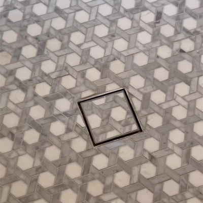 NERO TILE INSERT FLOOR WASTE 100MM BRUSHED NICKEL