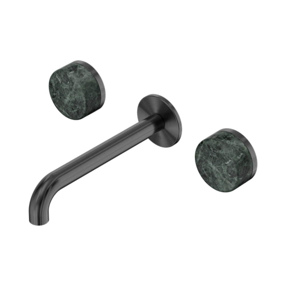 NERO SERENITY WALL BASIN SET SPOUT WITH VERDE ALPI HANDLE GUN METAL (AVAILABLE IN 160MM, 185MM AND 220MM)