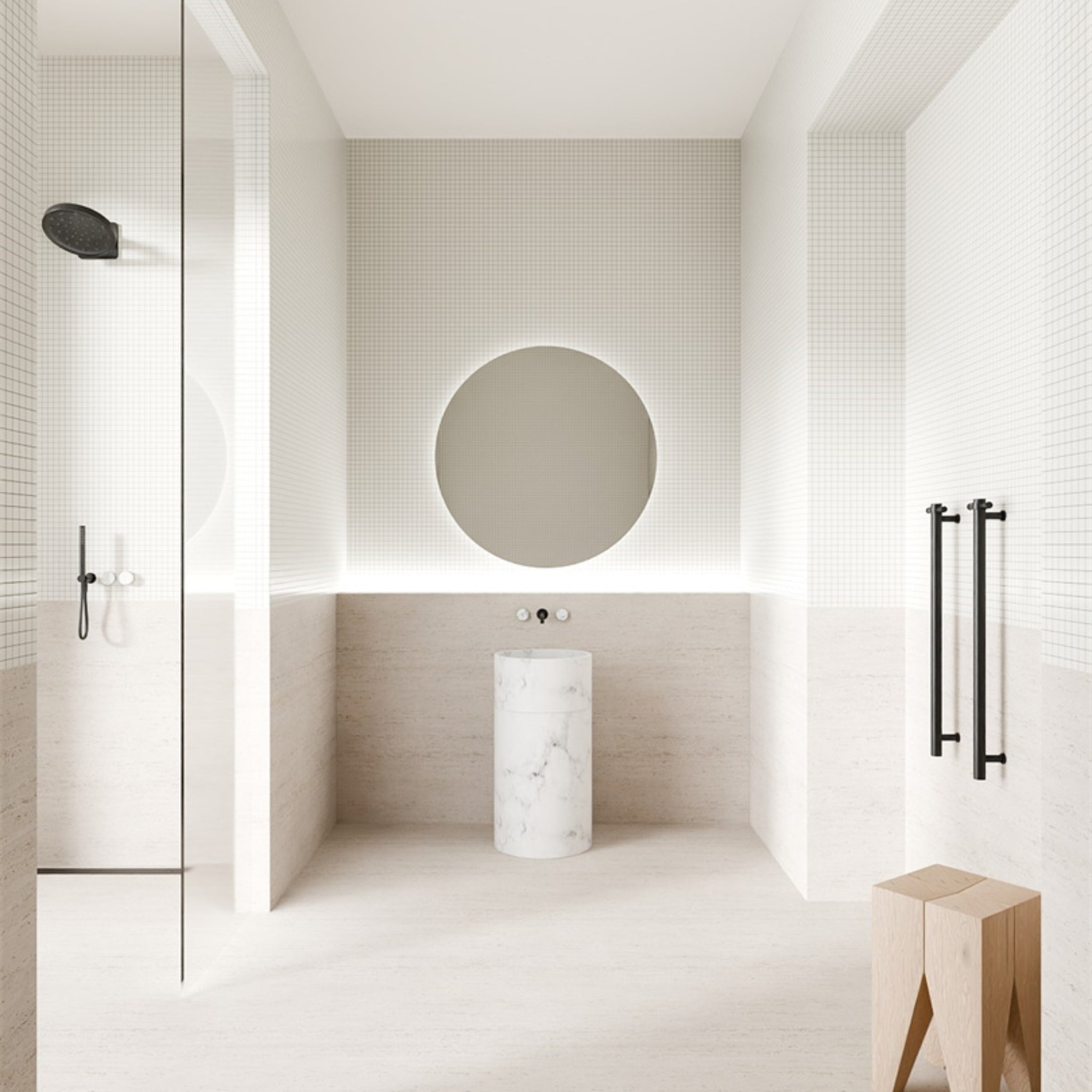 NERO SERENITY WALL SHOWER HEAD 300MM MATTE BLACK