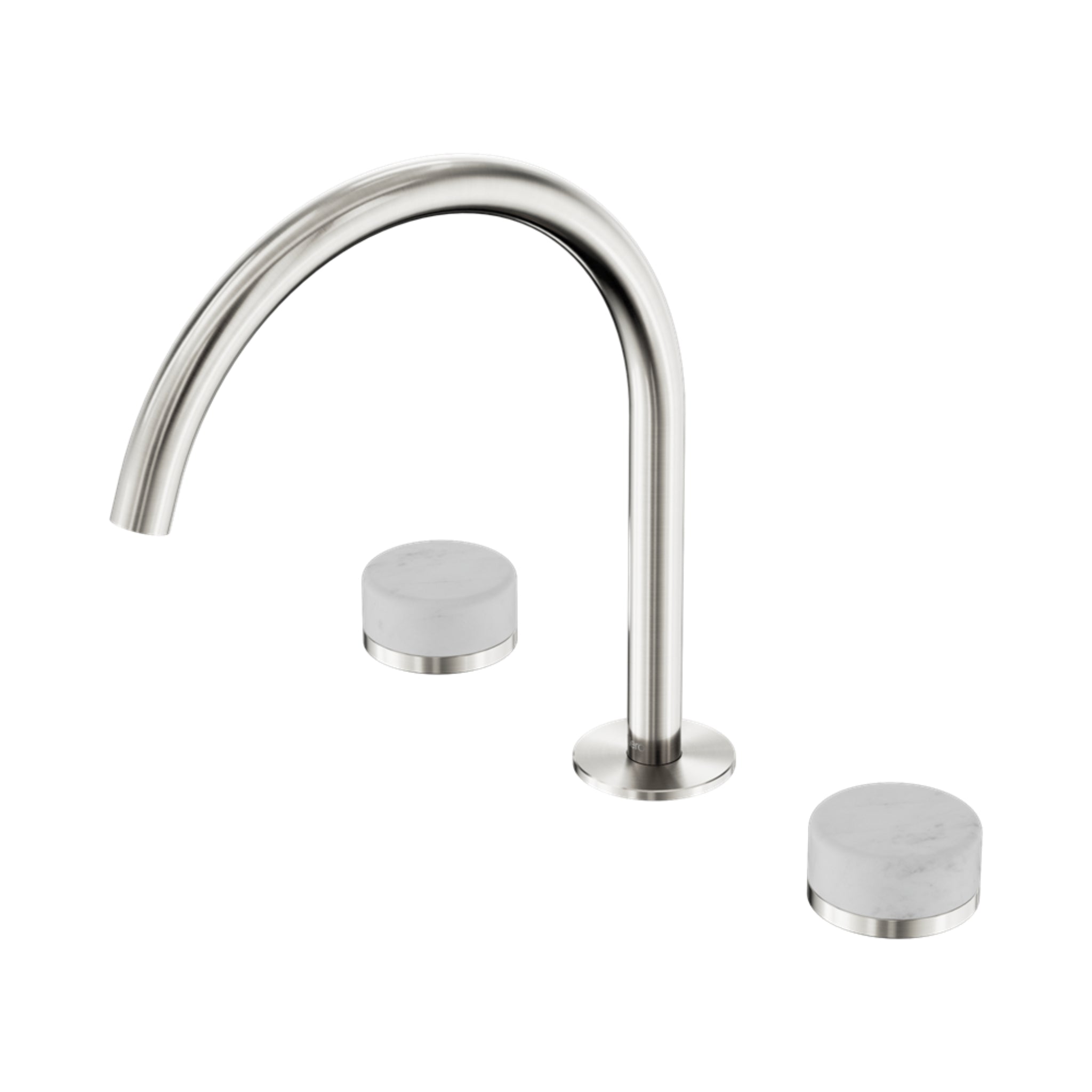 NERO SERENITY BATH/KITCHEN SET ARC SPOUT WITH CARRARA HANDLE 260MM BRUSHED NICKEL