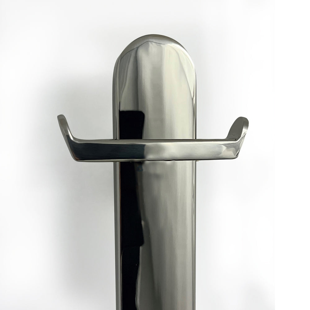 RADIANT HEATING RING HOOK FOR FLAT VERTICAL RAILS 100MM MIRROR POLISHED