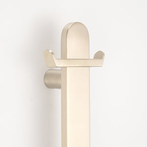 RADIANT HEATING RING HOOK FOR FLAT VERTICAL RAILS 100MM BRUSHED NICKEL