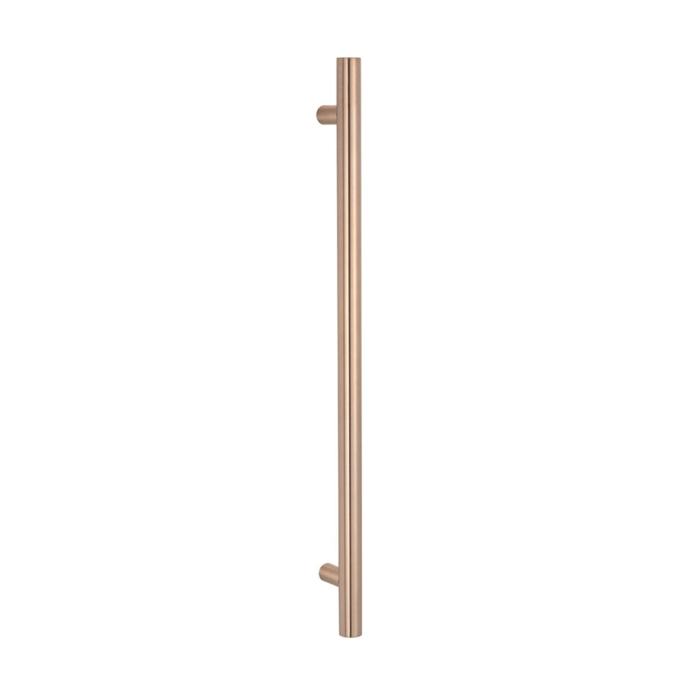 RADIANT HEATING NON-HEATED VERTICAL SINGLE TOWEL RAIL CHAMPAGNE 950MM