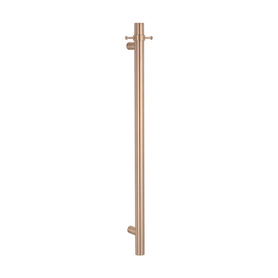 RADIANT HEATING NON-HEATED VERTICAL SINGLE TOWEL RAIL CHAMPAGNE 950MM