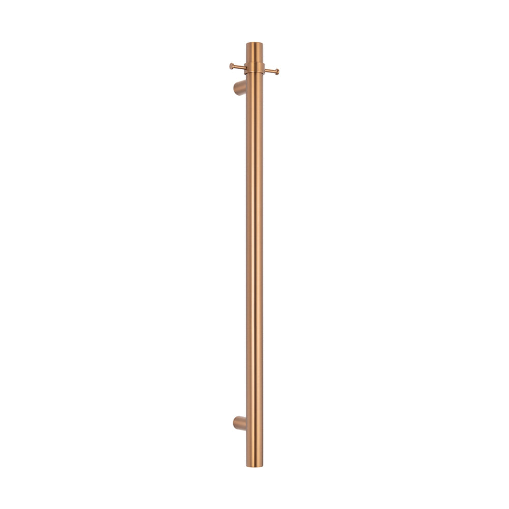 RADIANT HEATING NON-HEATED VERTICAL SINGLE TOWEL RAIL BRUSHED BRONZE 950MM