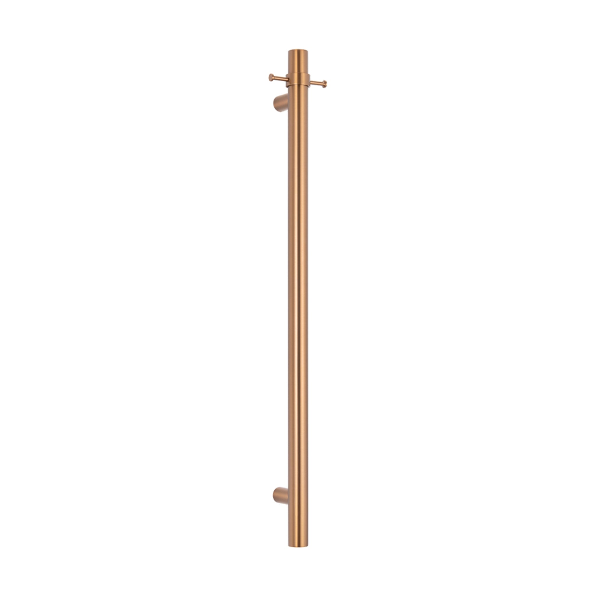 RADIANT HEATING NON-HEATED VERTICAL SINGLE TOWEL RAIL BRUSHED BRONZE 950MM