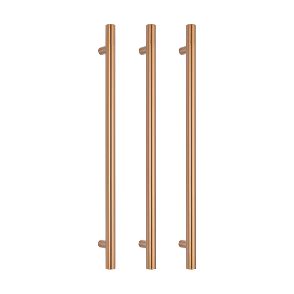 RADIANT HEATING NON-HEATED VERTICAL SINGLE TOWEL RAIL BRUSHED BRONZE 950MM