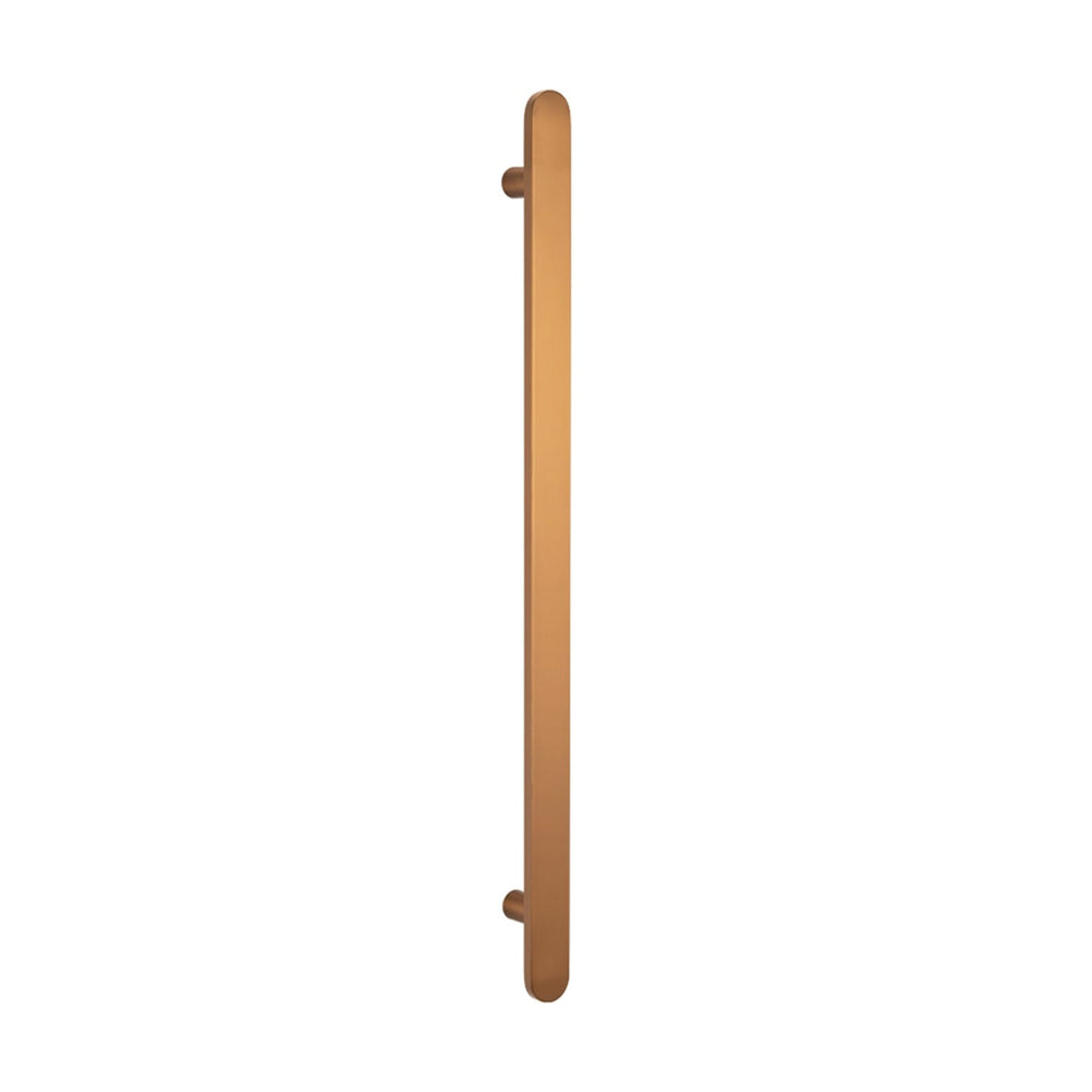 RADIANT HEATING NON-HEATED VERTICAL SINGLE TOWEL RAIL BRUSHED BRONZE 930MM