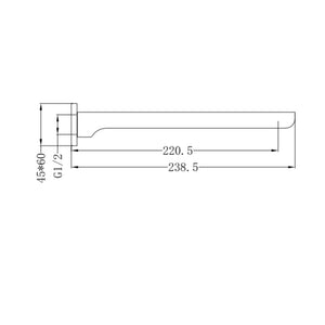 NERO ASTRA CELIA BATH SPOUT 238MM CHROME