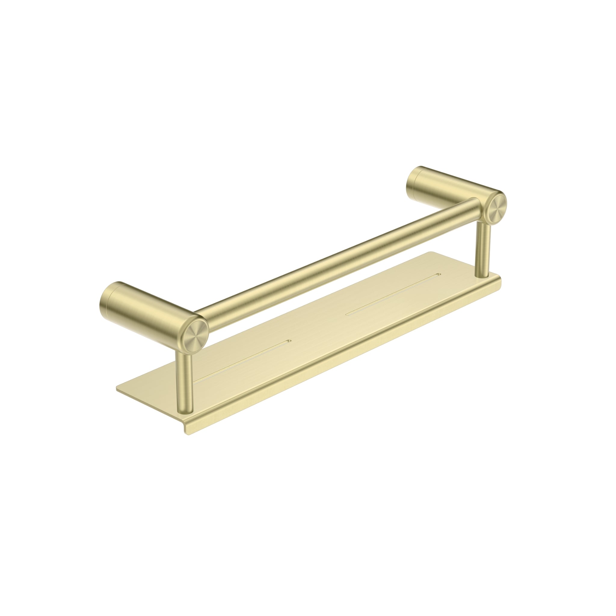NERO MECCA CARE GRAB RAIL WITH SHELF BRUSHED GOLD (AVAILABLE IN 300MM AND 450MM)