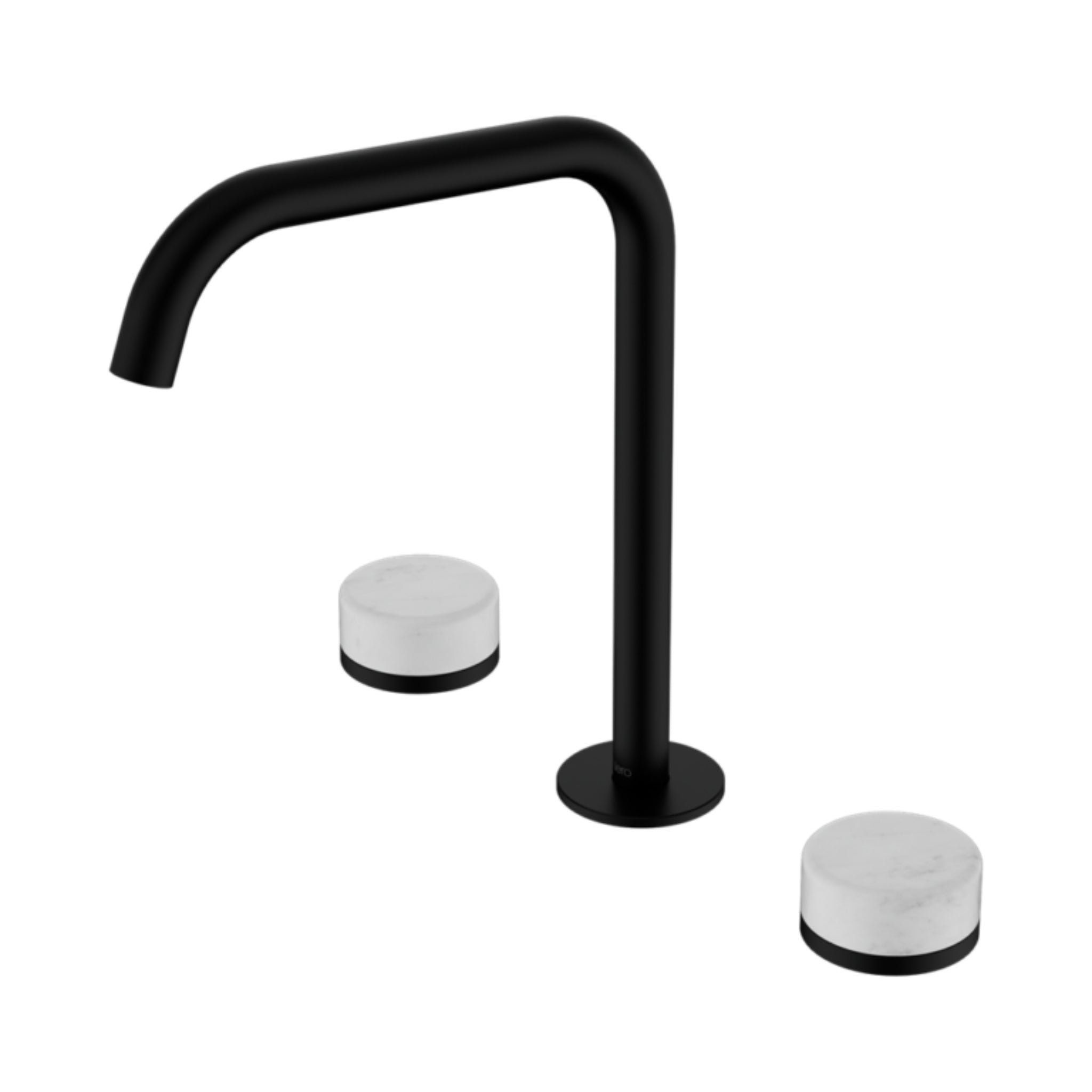 NERO SERENITY BATH/KITCHEN SET EDGE SPOUT WITH CARRARA HANDLE 270MM MATTE BLACK