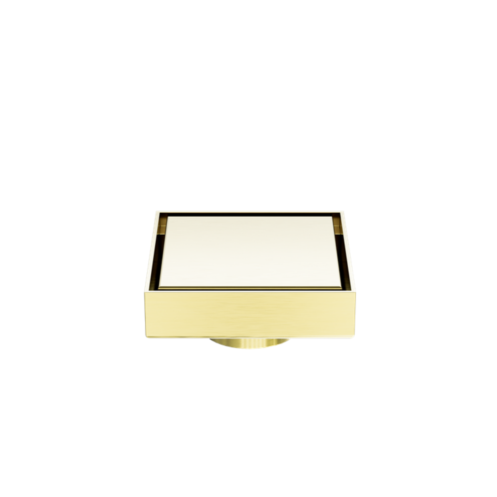 NERO SQUARE TILE INSERT FLOOR WASTE 100MM BRUSHED GOLD