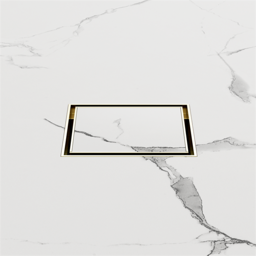 NERO SQUARE TILE INSERT FLOOR WASTE 100MM BRUSHED GOLD