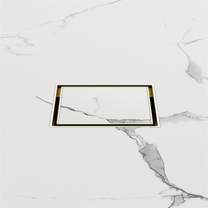 NERO SQUARE TILE INSERT FLOOR WASTE 100MM BRUSHED GOLD