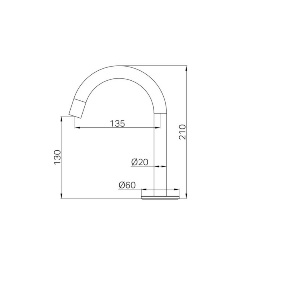 NERO SERENITY BASIN ARC SPOUT 210MM GUN METAL