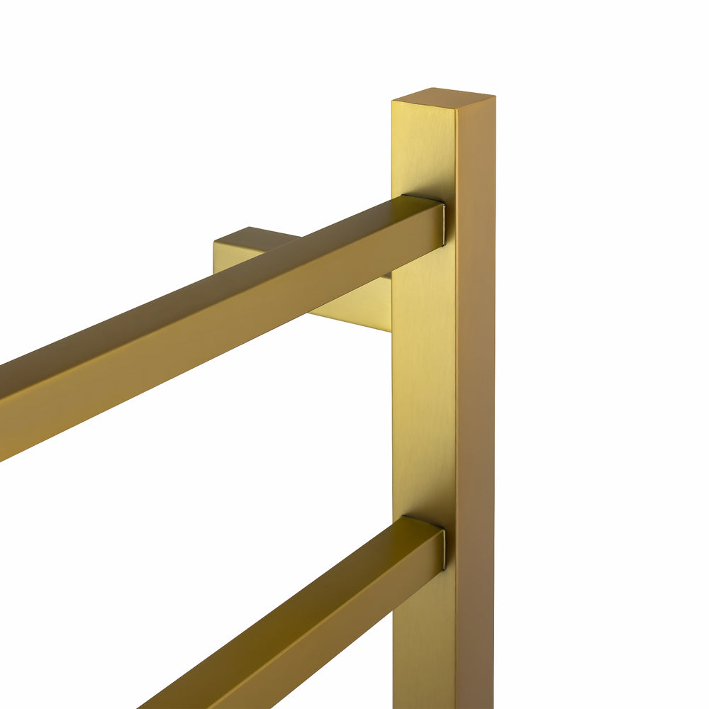 NORICO 4-BAR HEATED TOWEL RAIL BRUSHED BRASS 520MM